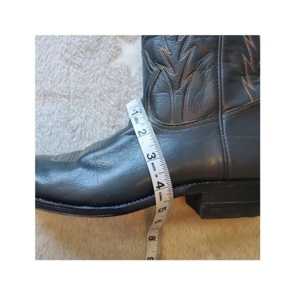 Vintage Chris Romero Men's handcrafted leather western boots size 9.5 color gray - Picture 3 of 11